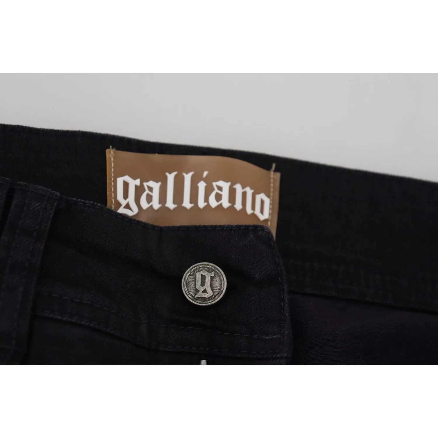 John Galliano Chic Mid Waist Flared Black Jeans