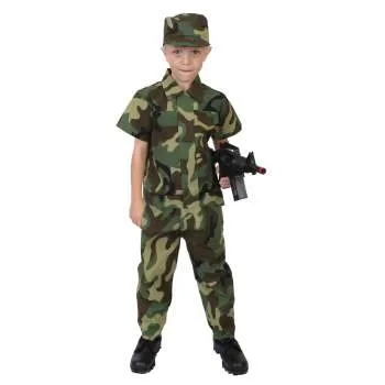 Kids Camouflage Soldier Costume