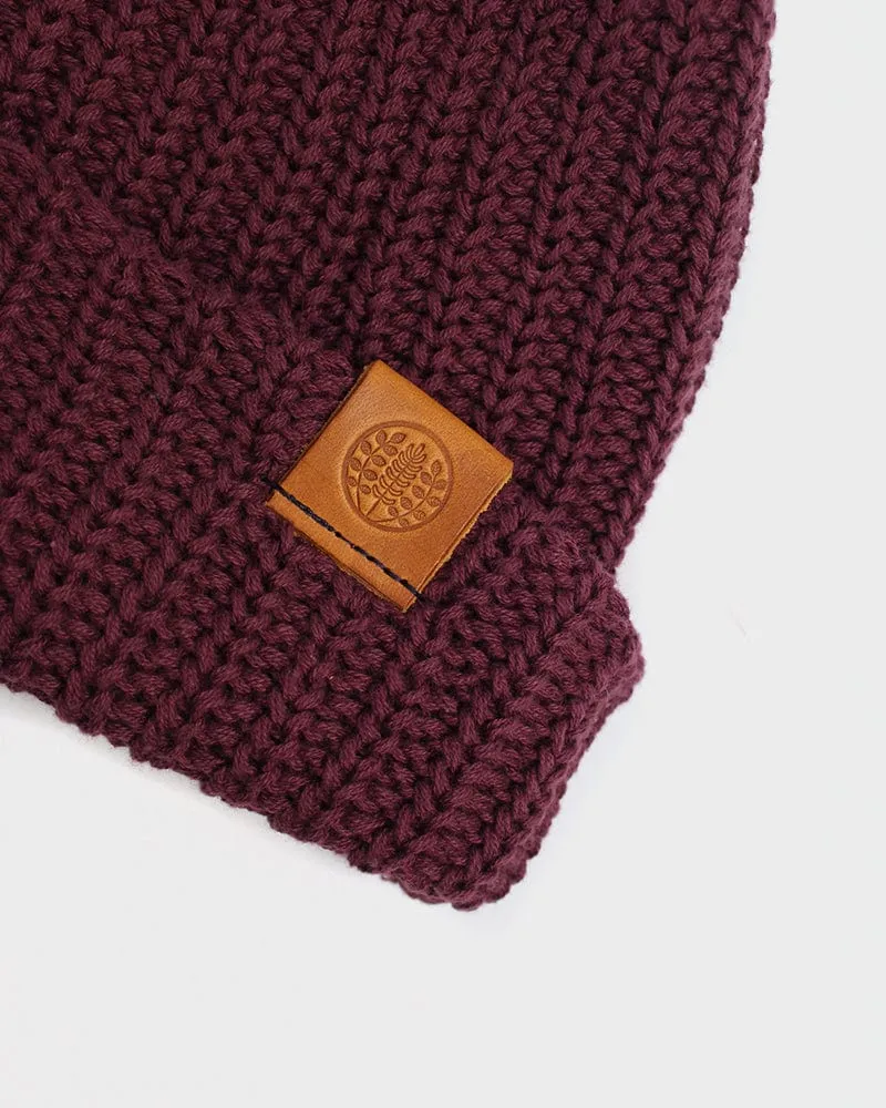 Kiriko Original Knit Cap, Burgundy, 6 ˝