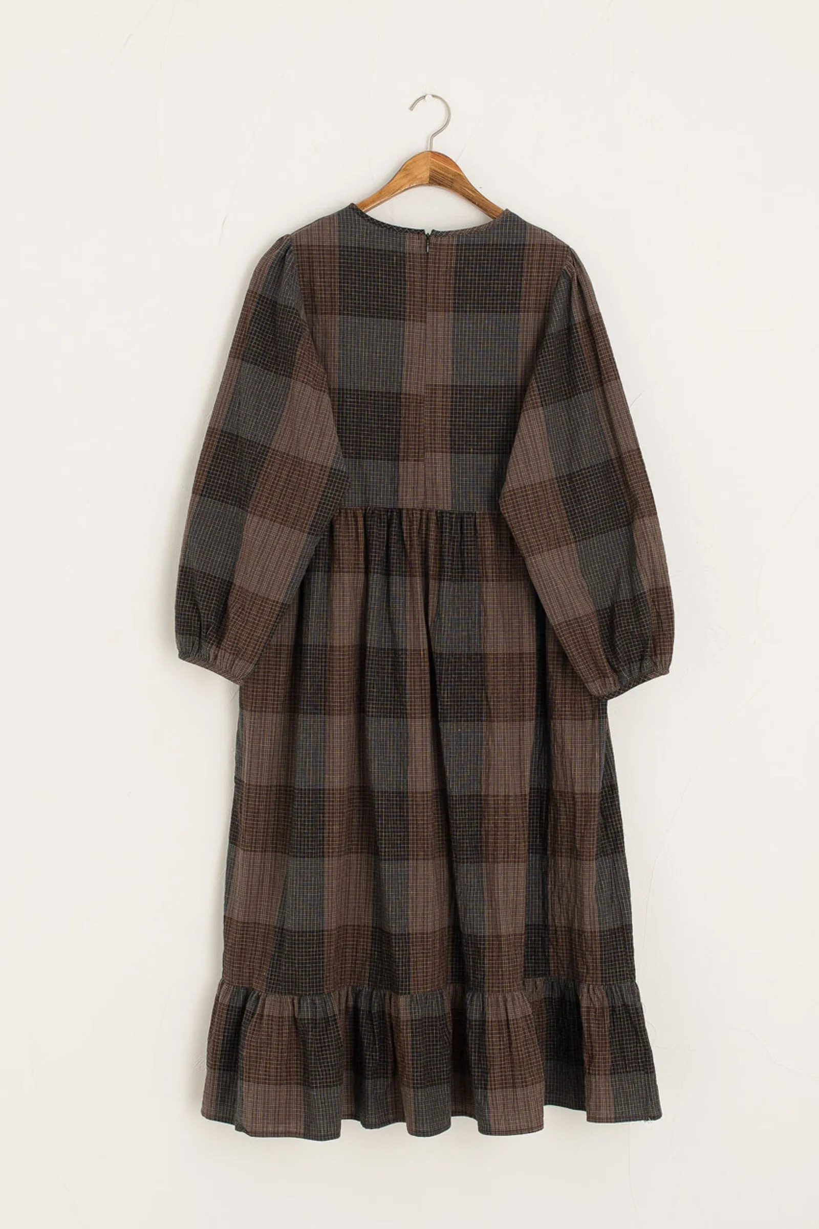 Kuni Check Dress, Black