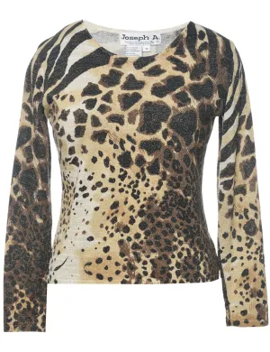 Leopard Print Jumper - M