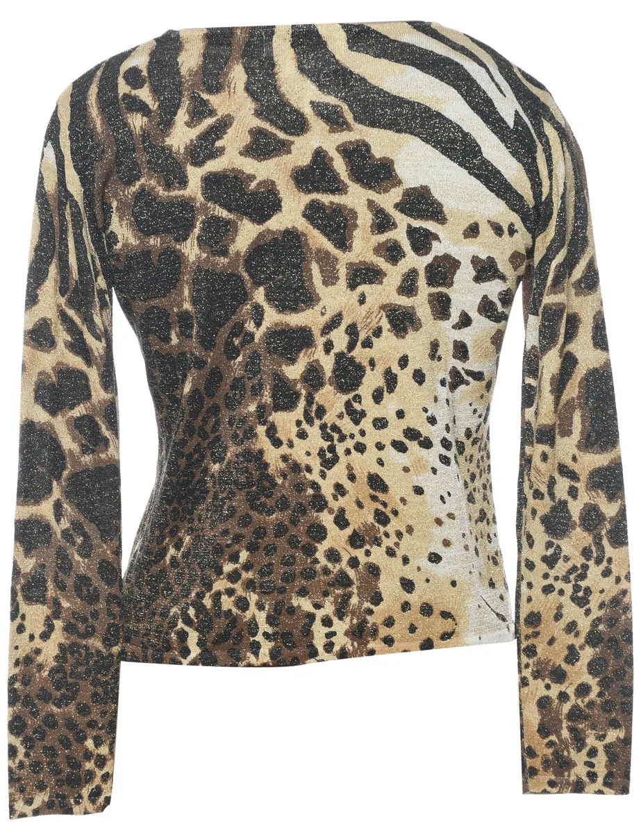 Leopard Print Jumper - M