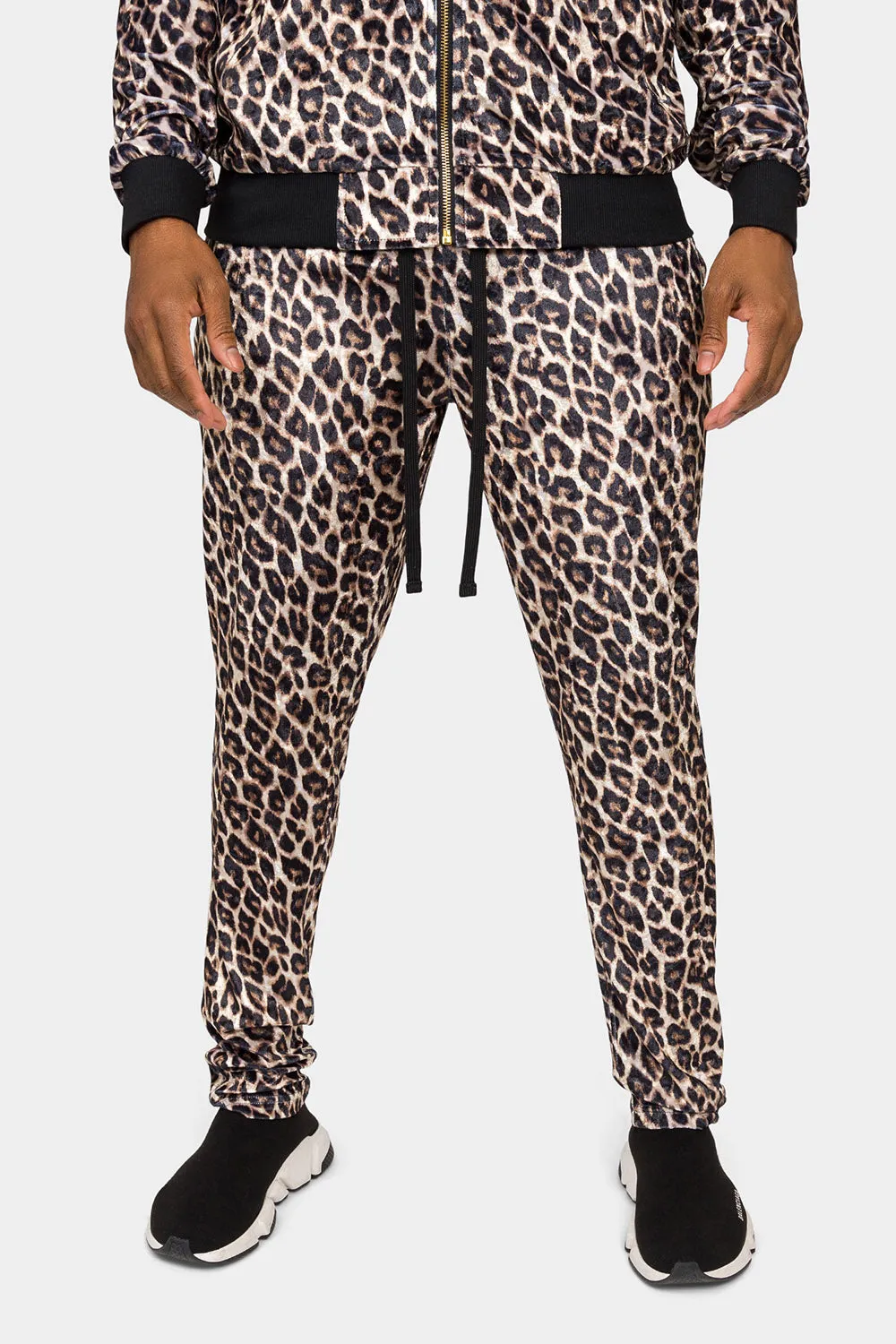 Leopard Velvet Velour Track Suit