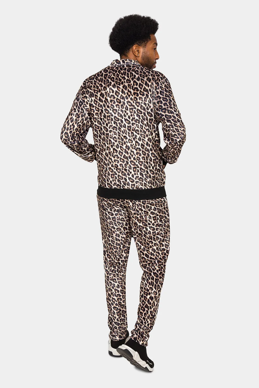 Leopard Velvet Velour Track Suit