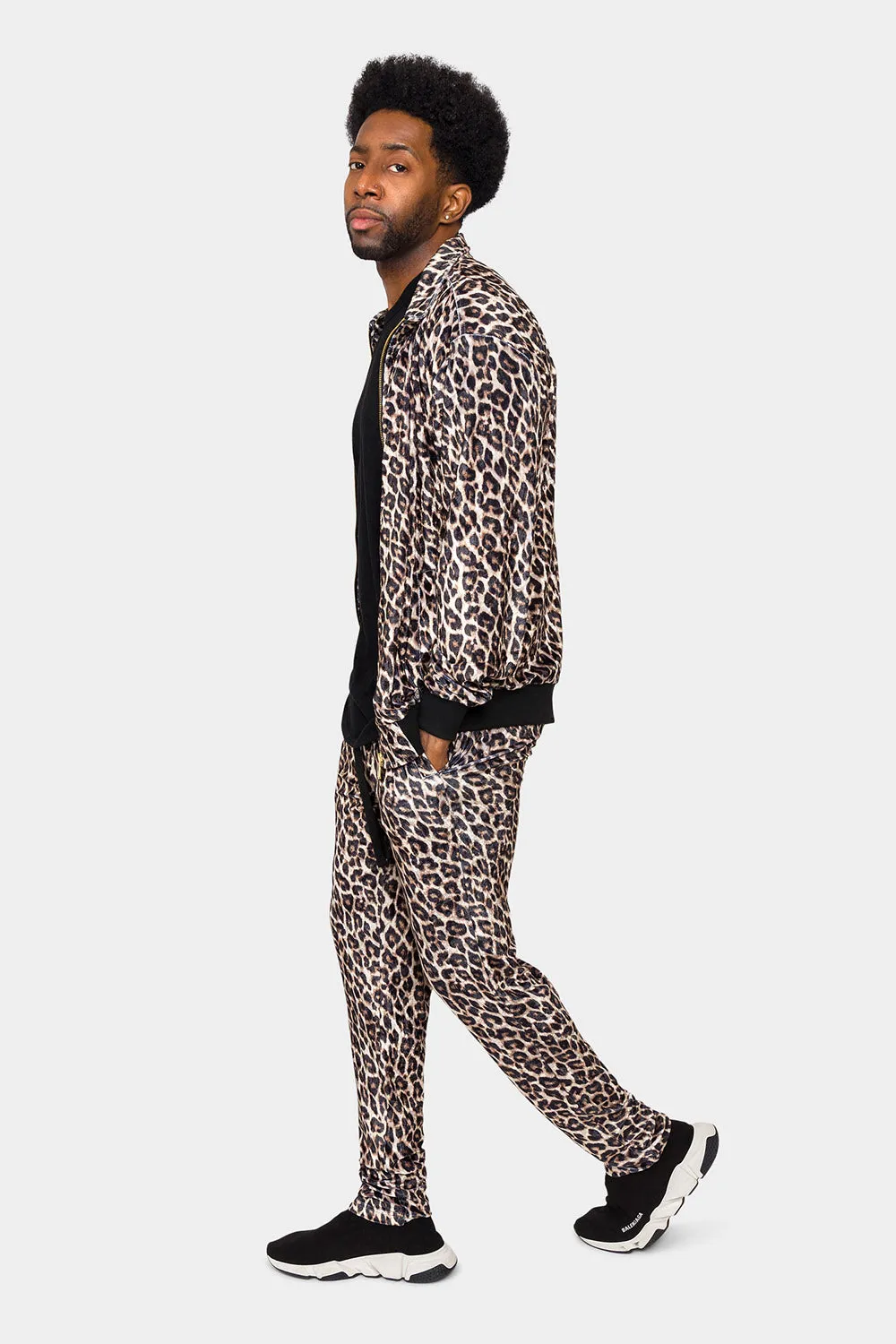 Leopard Velvet Velour Track Suit