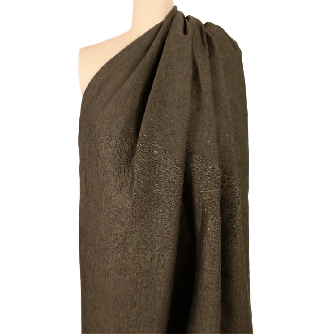 linen/cotton medium weight cross dye woven - black/tan