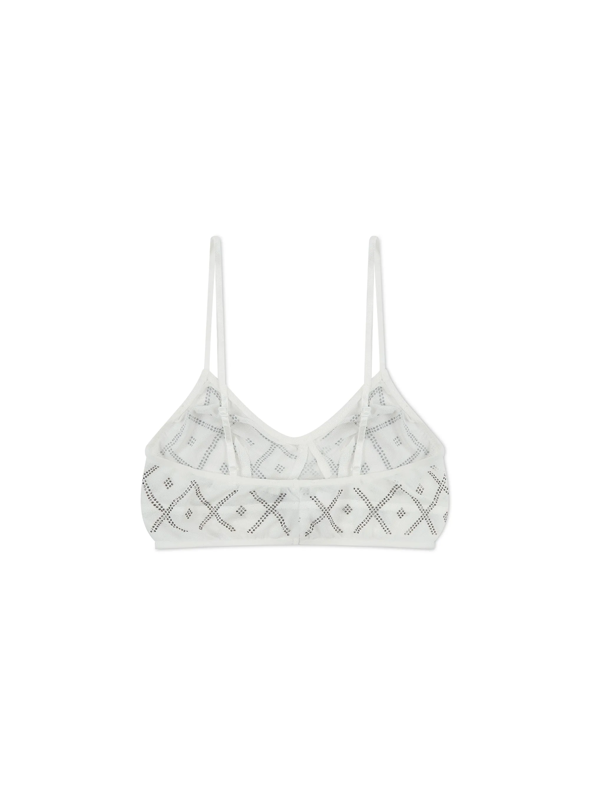 'LIZA' RHINESTONE MESH BRALETTE WHITE