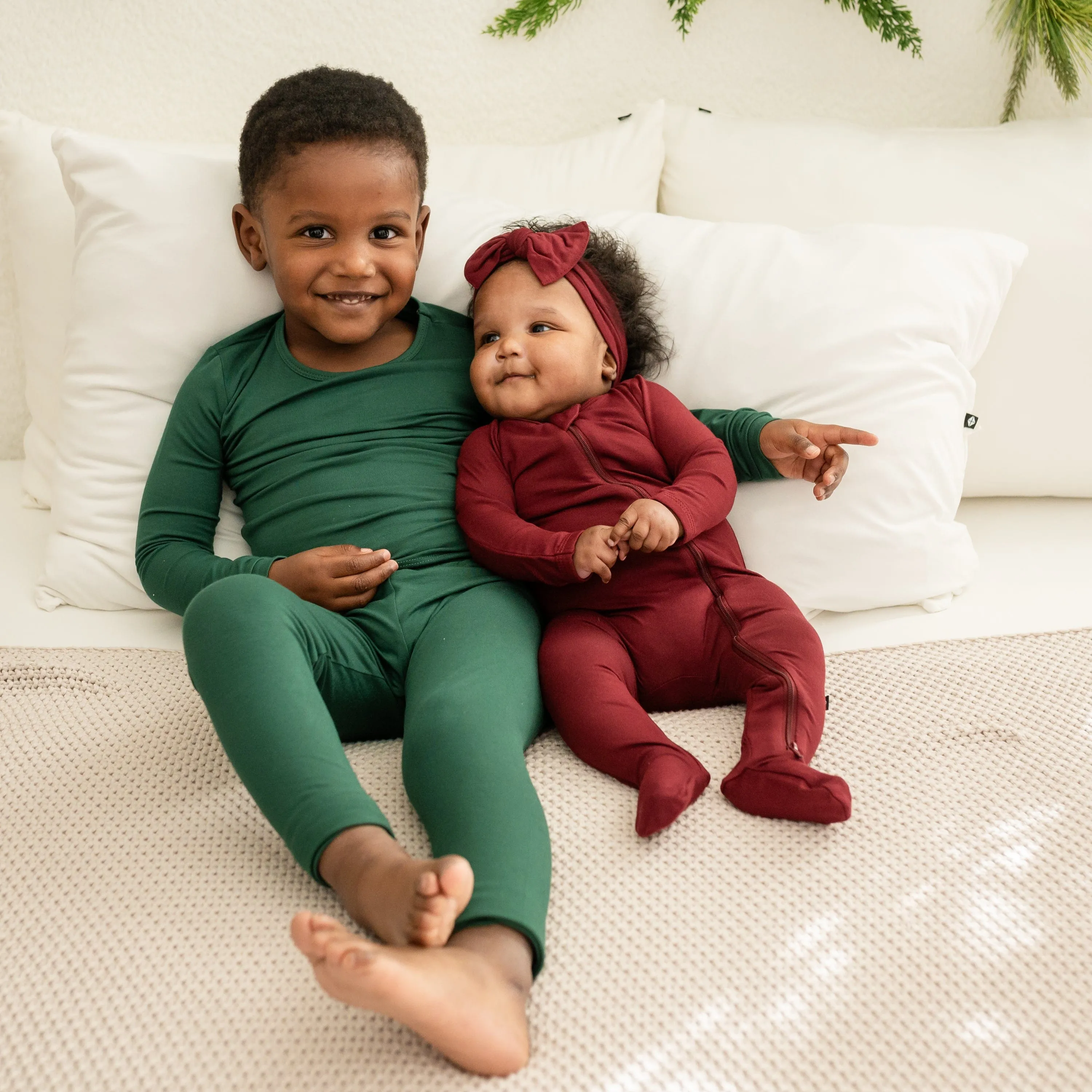 Long Sleeve Pajamas in Evergreen