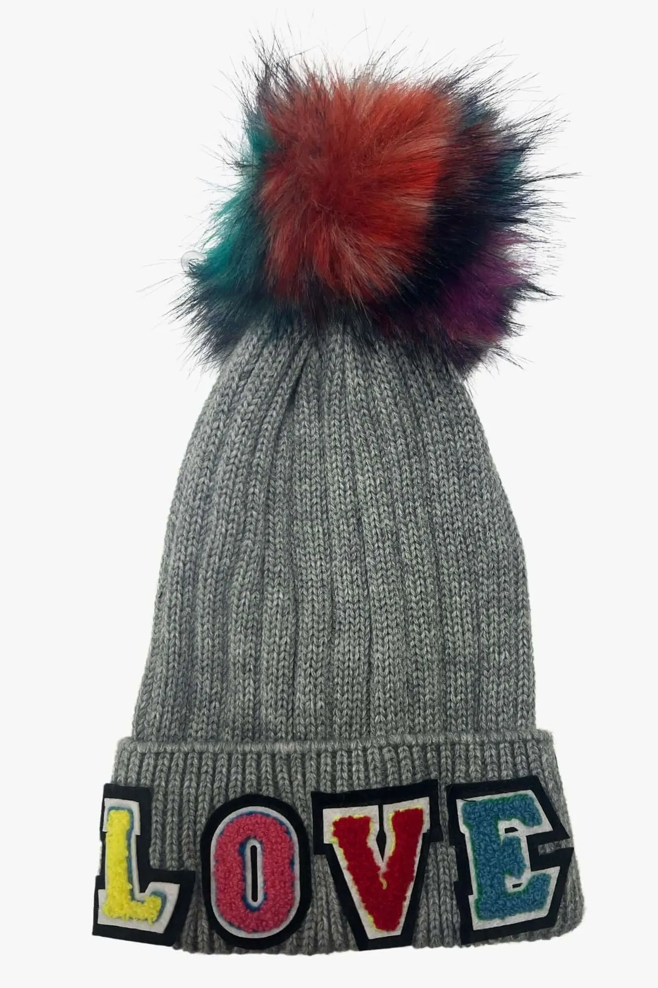 LOVE Hat with Faux Pom