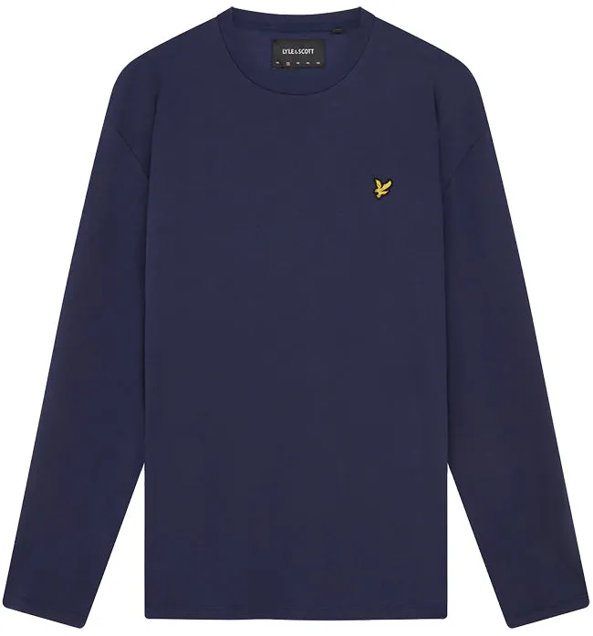 Lyle and Scott Mens Long Sleeve Plain T Shirt Navy