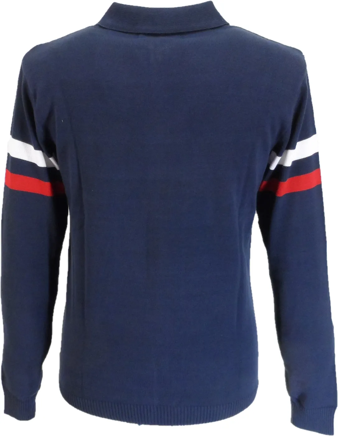 Madcap England Mens Navy Zip Through Fine Gauge Polo