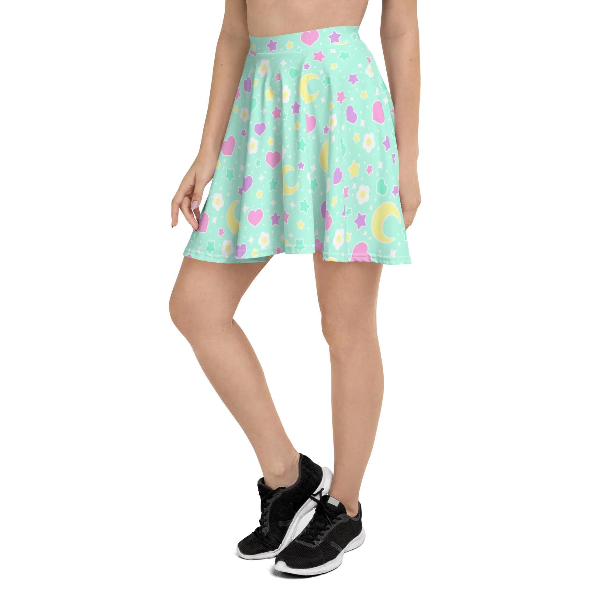 Magical Spring Mint Skater Skirt