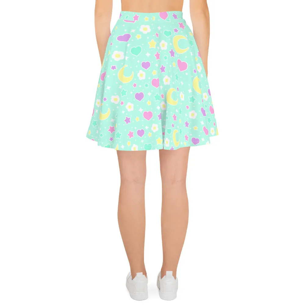 Magical Spring Mint Skater Skirt