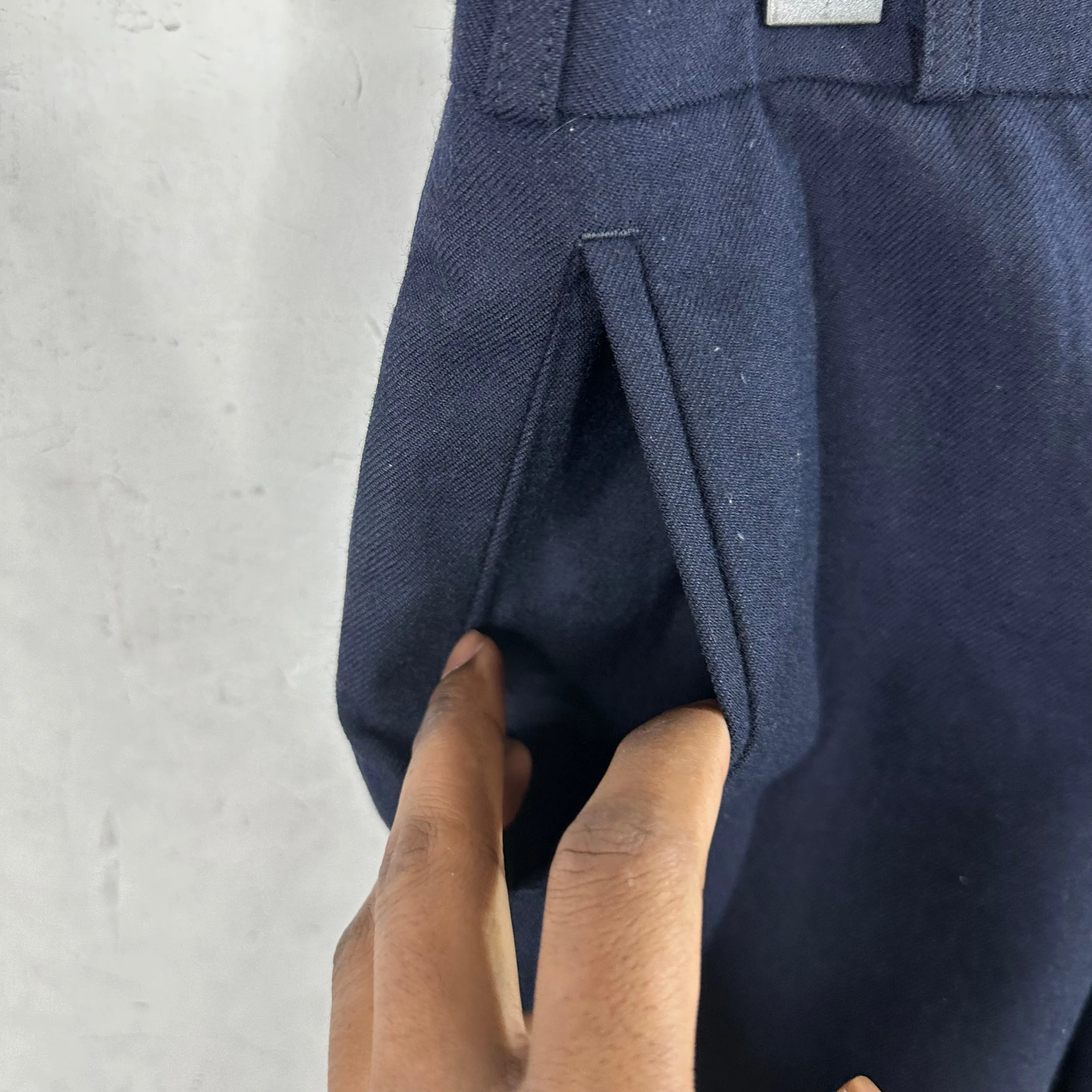 Margiela Navy Wool Dress Trousers