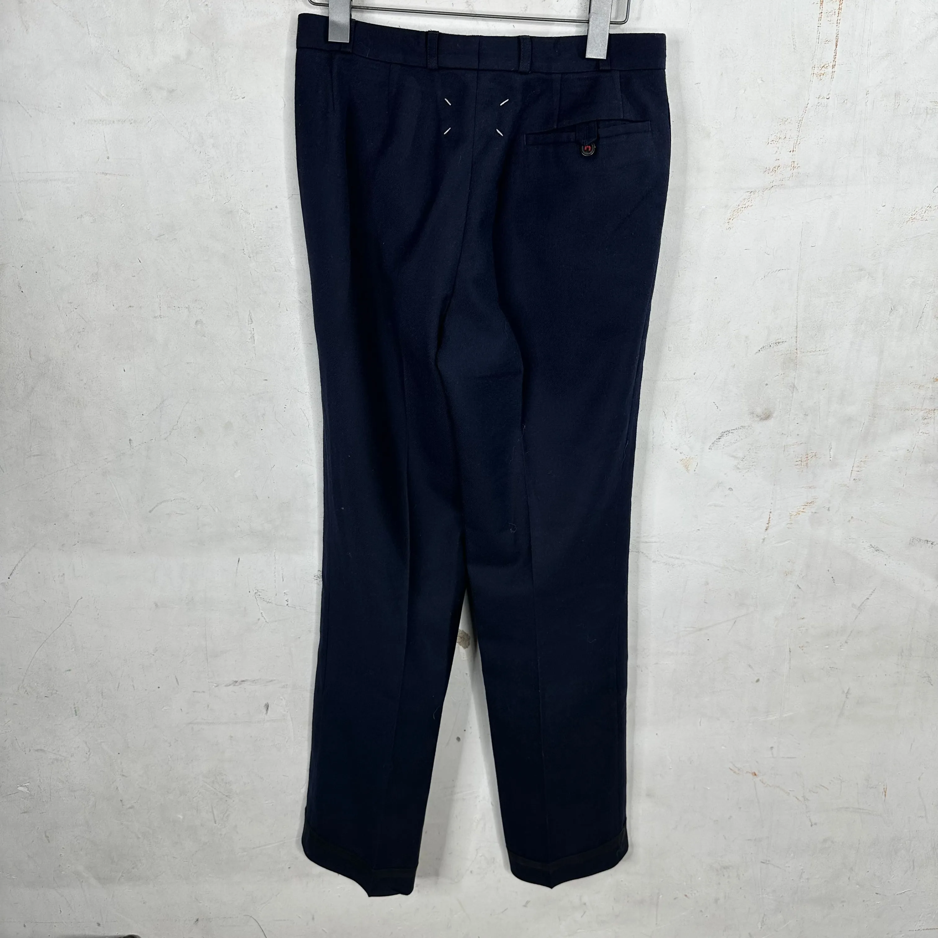 Margiela Navy Wool Dress Trousers