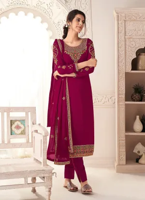 Maroon Embroidered Pakistani Salwar Kameez