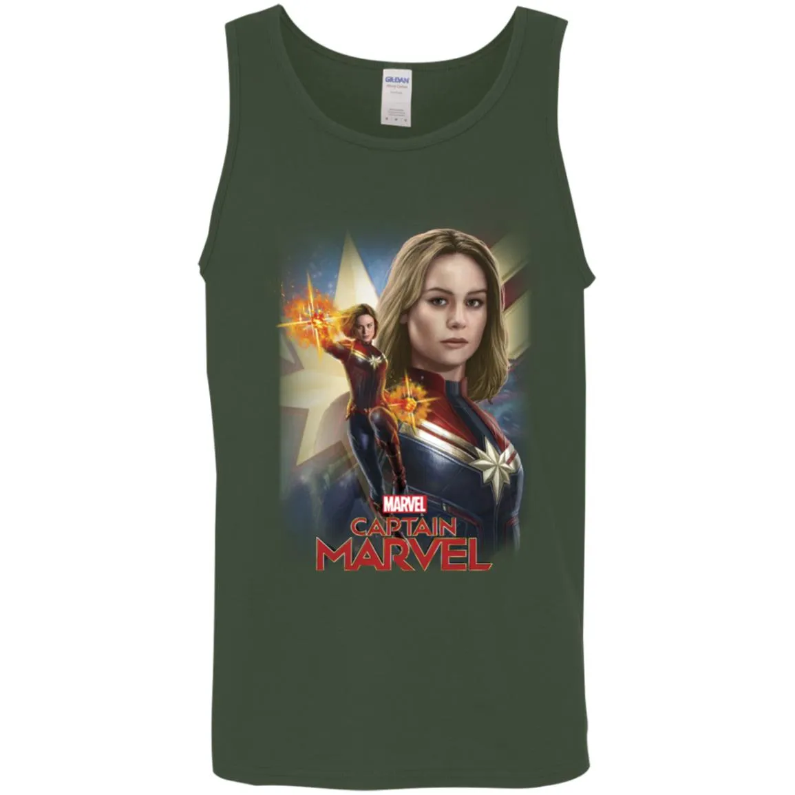 Marvel Captain Marvel Powers Portrait Men Cotton Tank