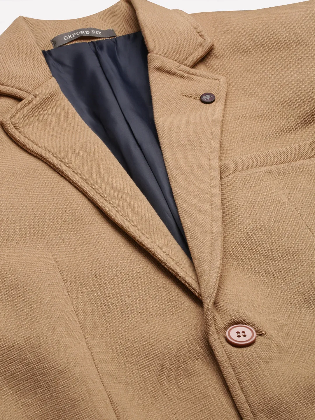 Men Beige Solid Blazer