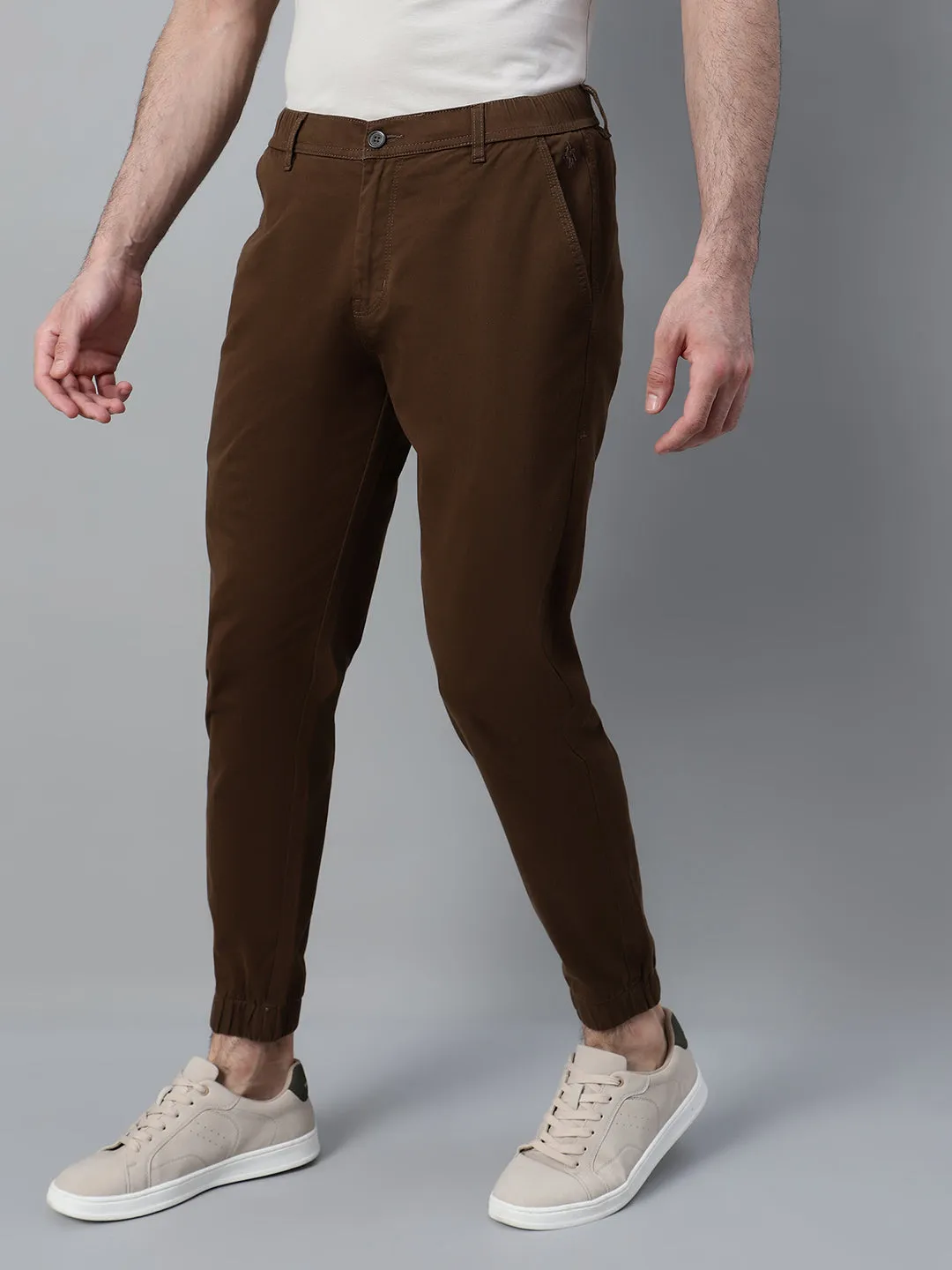 Men's Brown Solid Casual Jogger