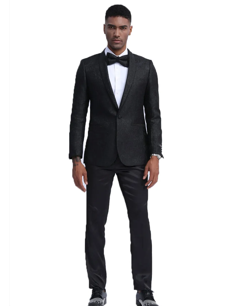 Mens Empire Black Sparkle Prom Blazer