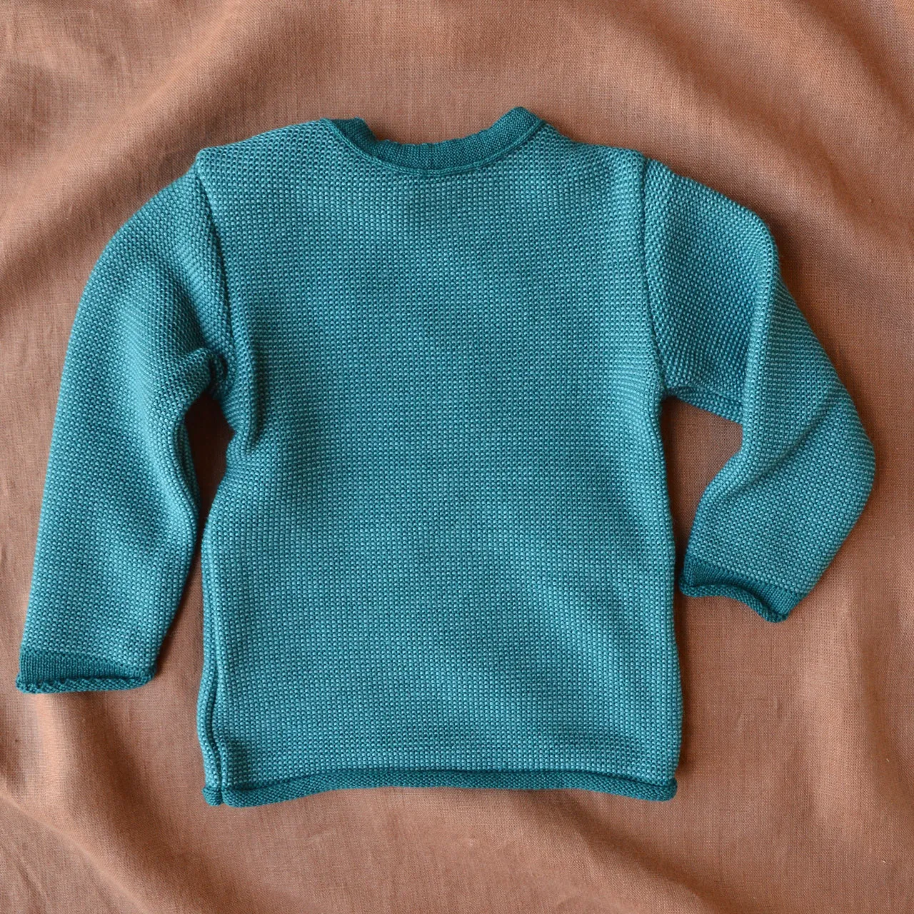 Merino Baby Jumper - Pacific/Teal (0-3m) *Last One!