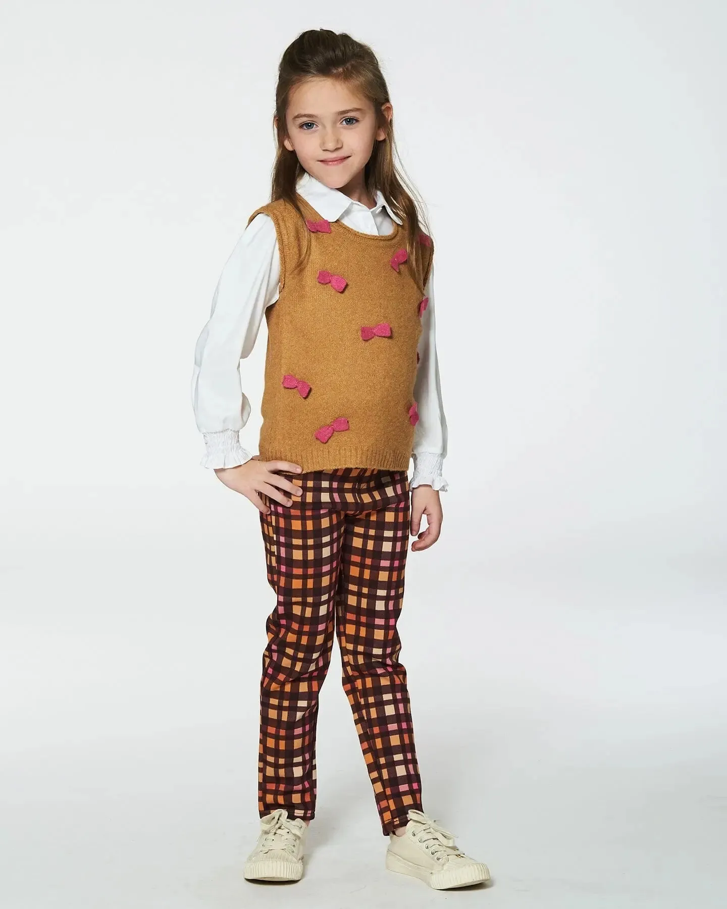 Milano Treggings Plaid Magenta And Brown