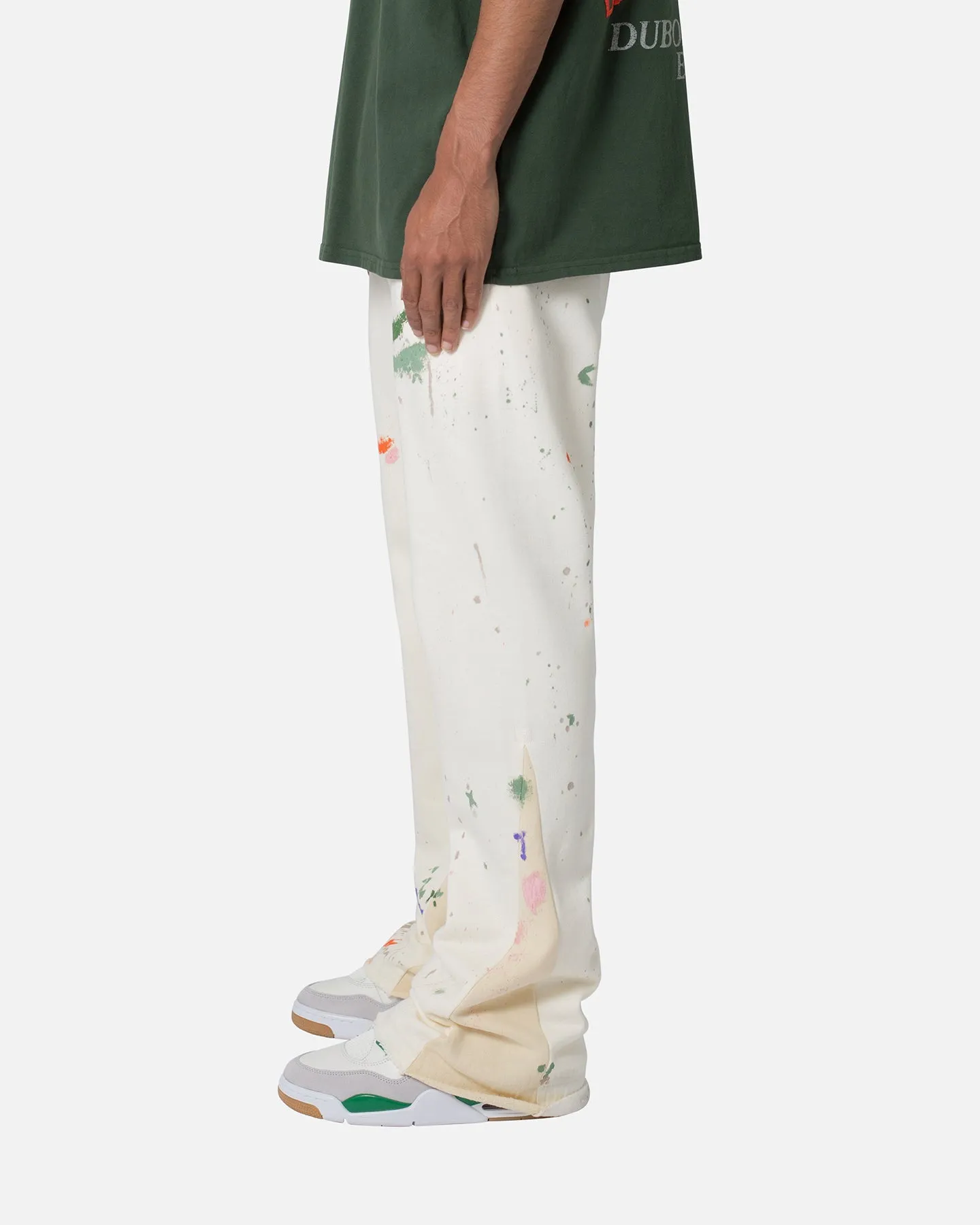 MNML Contrast Bootcut Sweatpants Off White