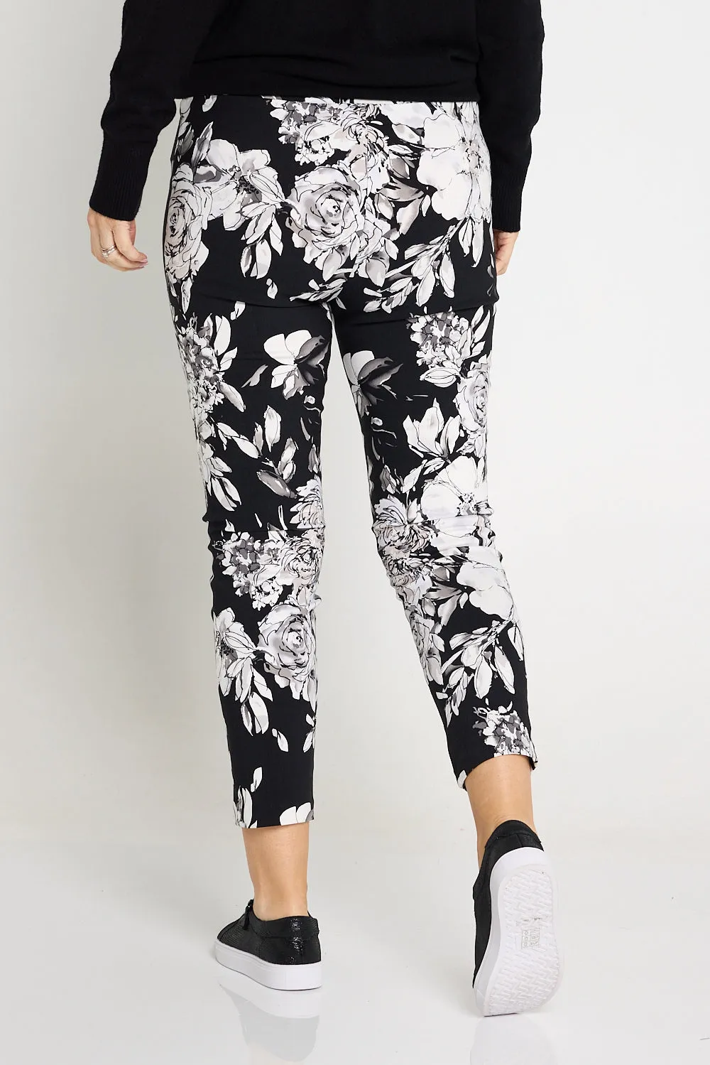 Moira Pants - Black/White Floral