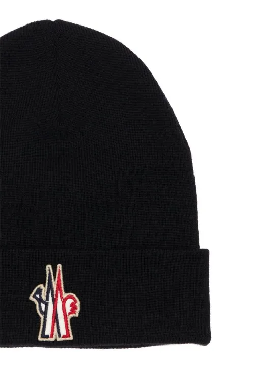 Moncler Grenoble   Logo wool knit beanie hat 