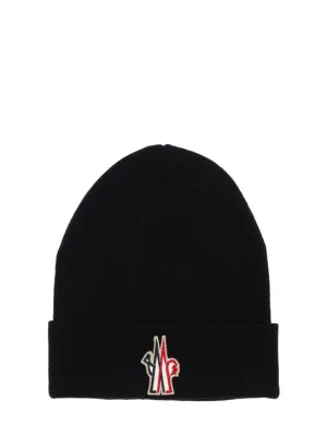 Moncler Grenoble   Logo wool knit beanie hat 