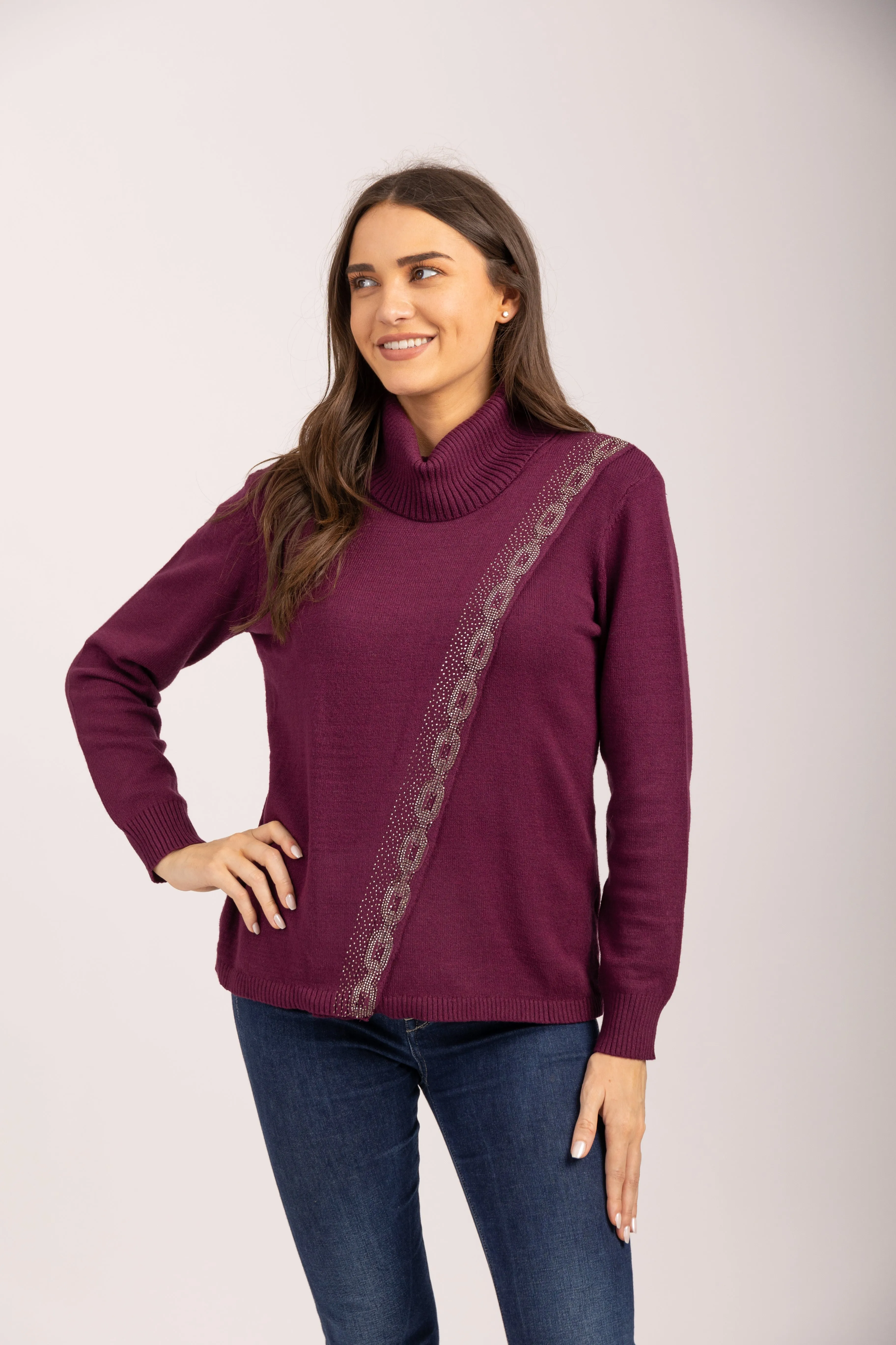 Mudflower Wrap over diamante detail Jumper