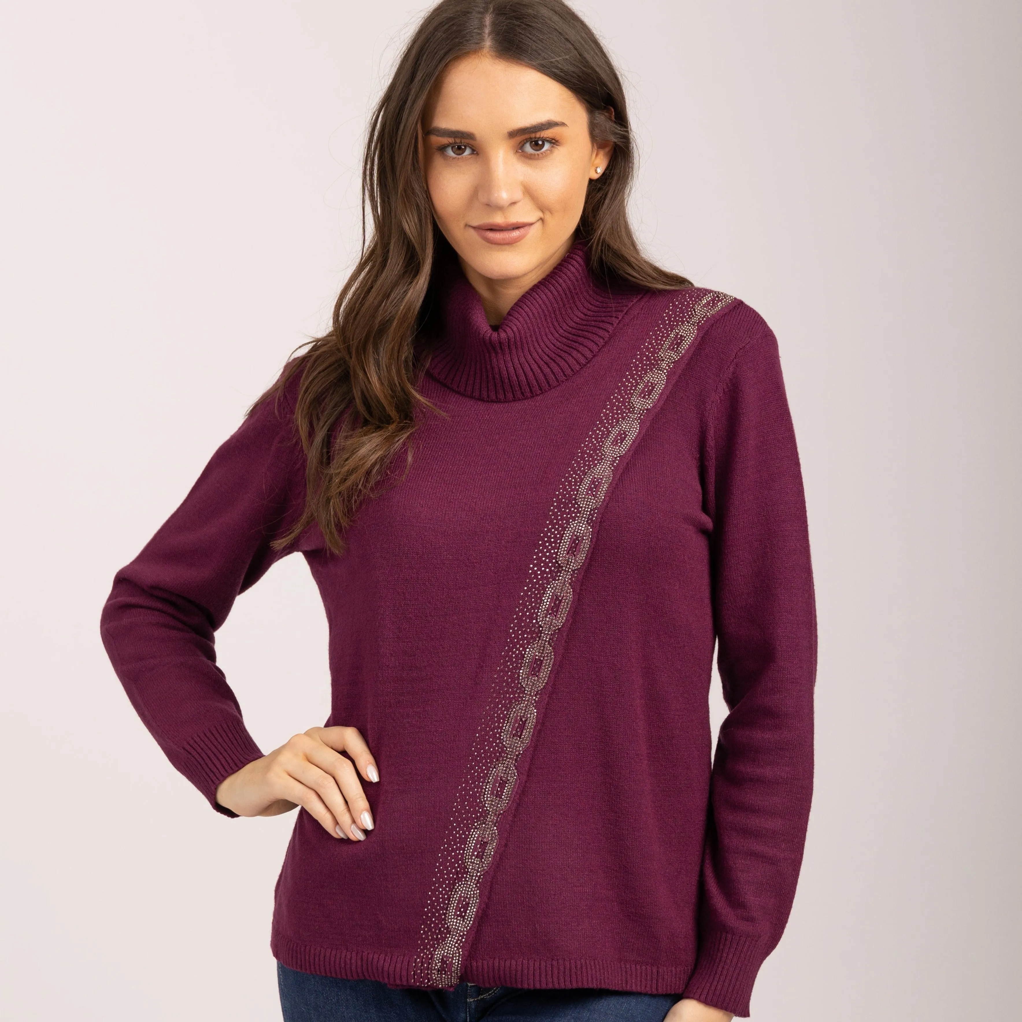 Mudflower Wrap over diamante detail Jumper