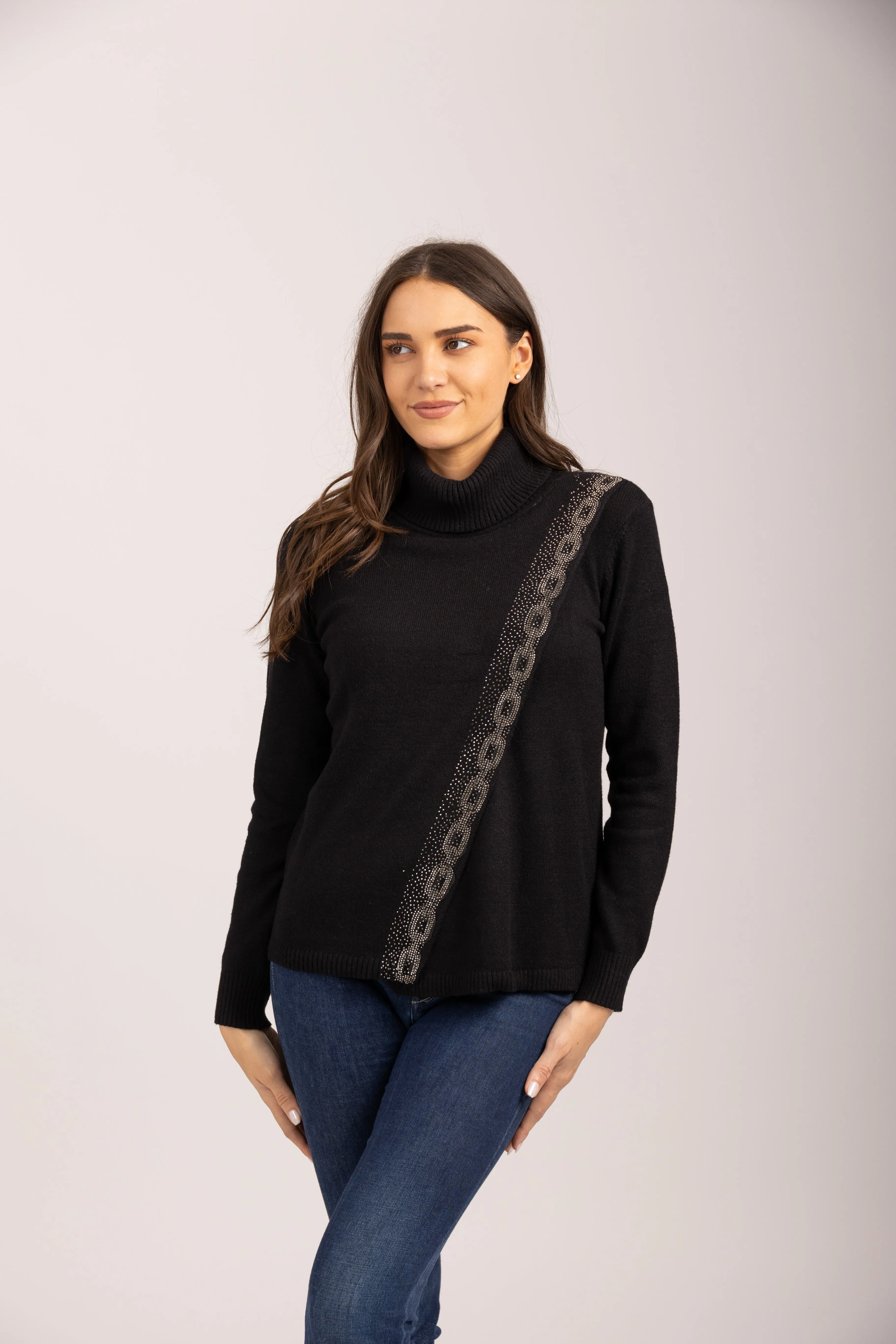 Mudflower Wrap over diamante detail Jumper