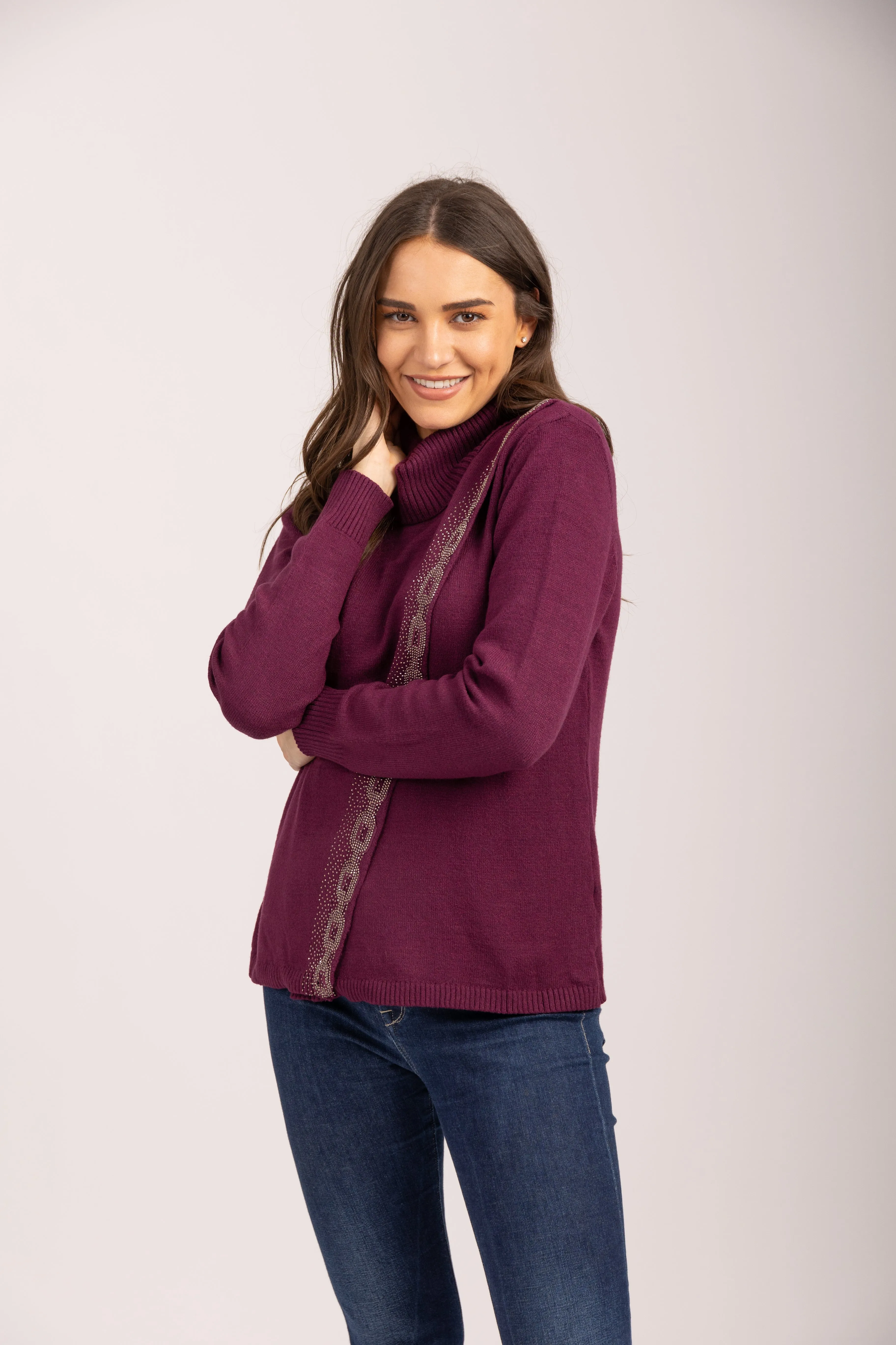 Mudflower Wrap over diamante detail Jumper