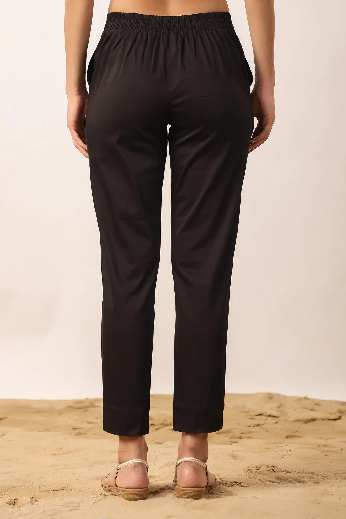 Natural Black 2-Way Stretchable Pants