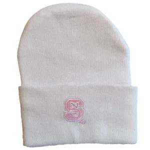 NC State Wolfpack Pink Block S Newborn Knit Hat