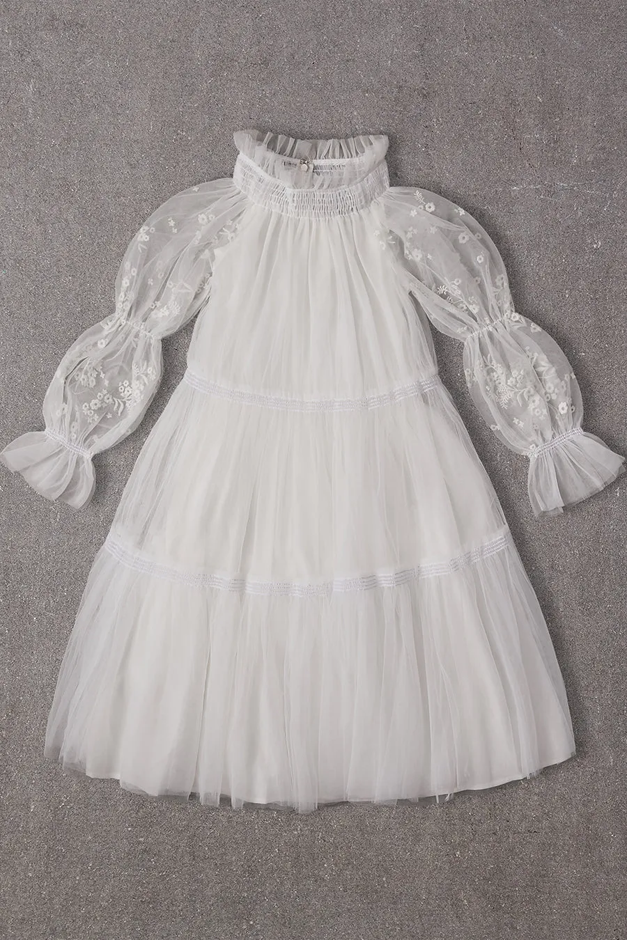 Nellystella Esther Girls Dress - Bright White