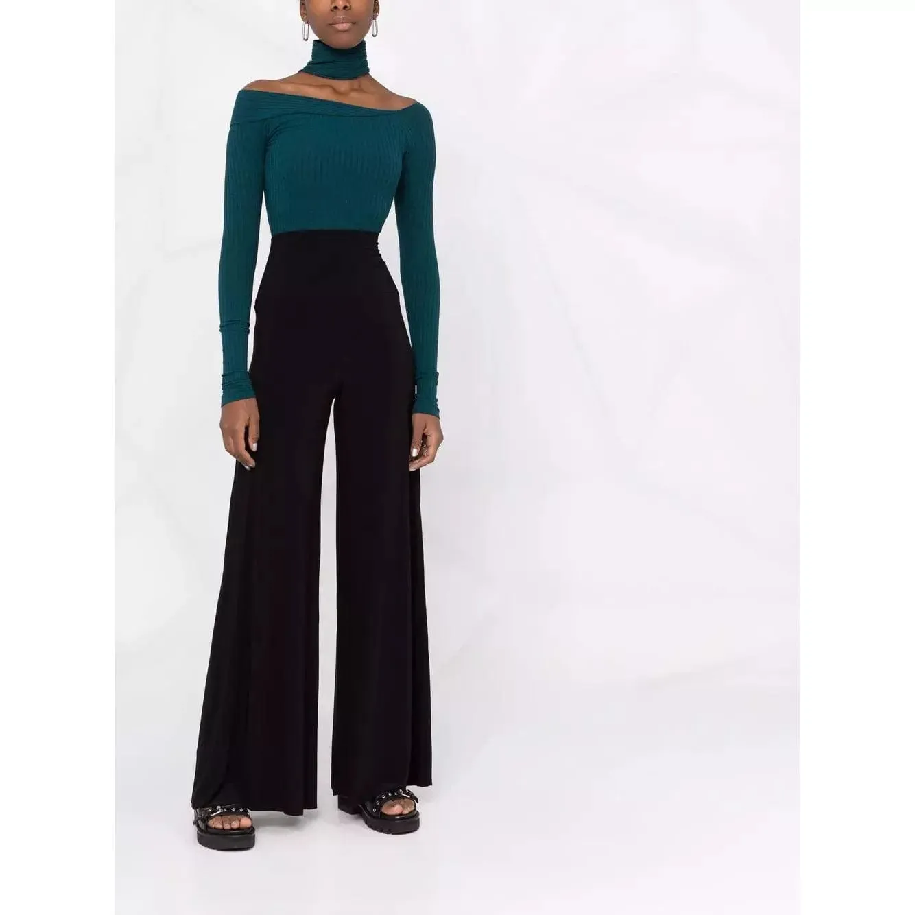 Norma Kamali High-Waisted Wide-leg Trousers