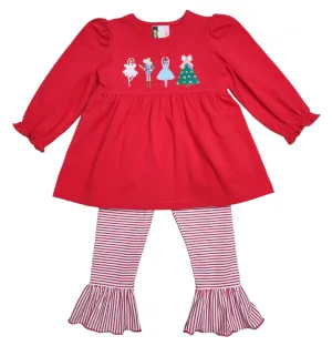 Nutcracker Applique Ruffle Pants Set