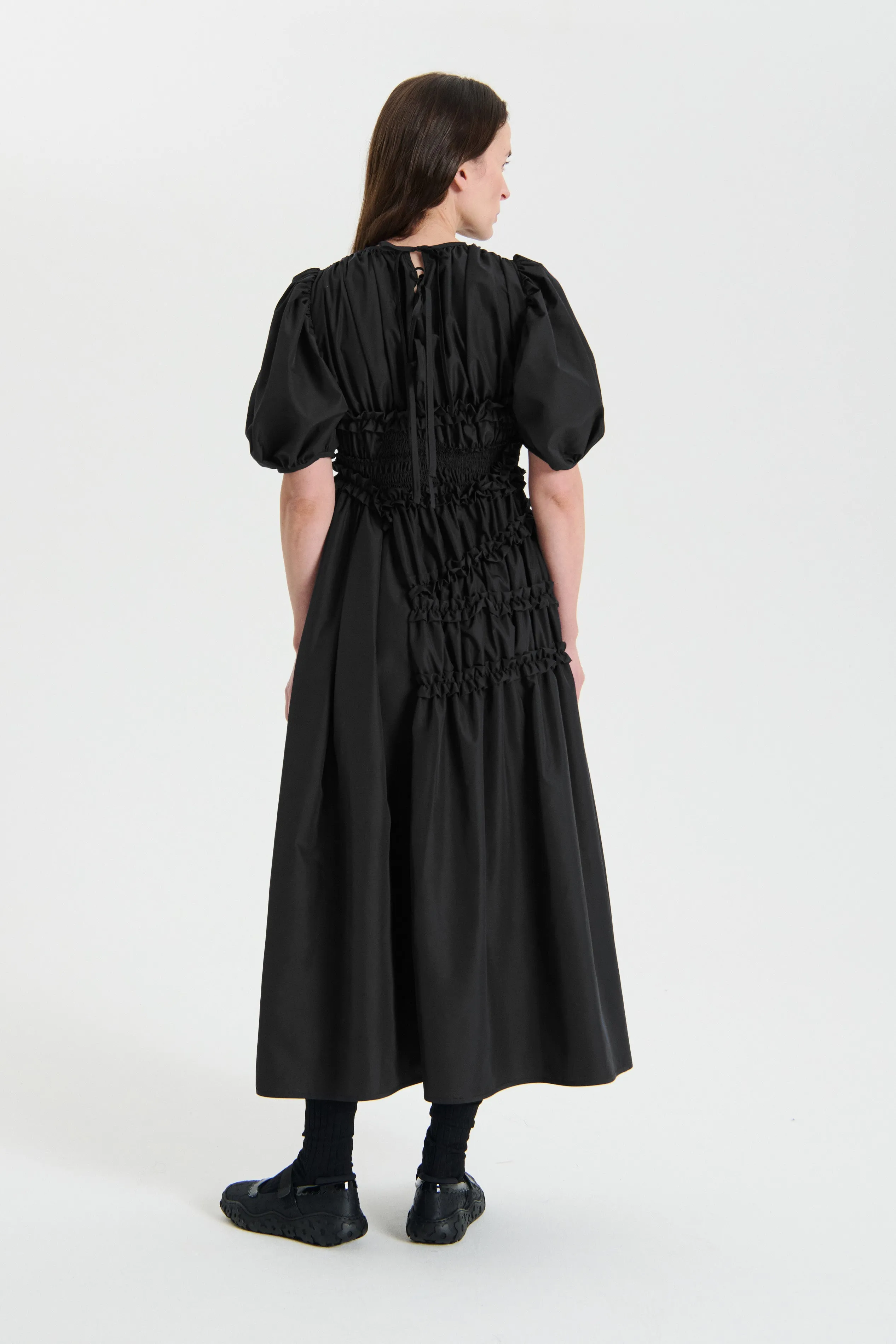 OMARA | DRESS RECYCLED FAILLE BLACK