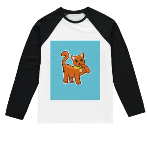 Orange Cat Sublimation Baseball Long Sleeve T-Shirt