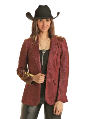 Panhandle Slim® Women's Burgundy Rock N Roll Cowgirl Iridescent Blazer