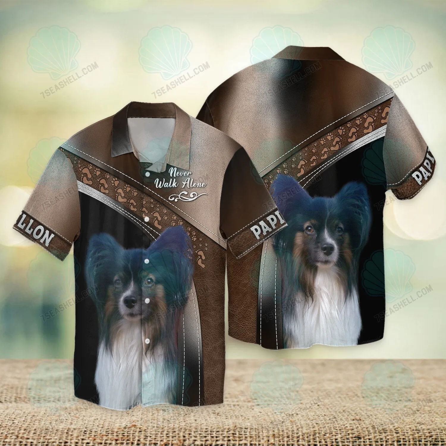 Papillon Love Never Walk Alone 3D Full Print Shirts, Christmas Dog Memorial Gifts for loss of Dog