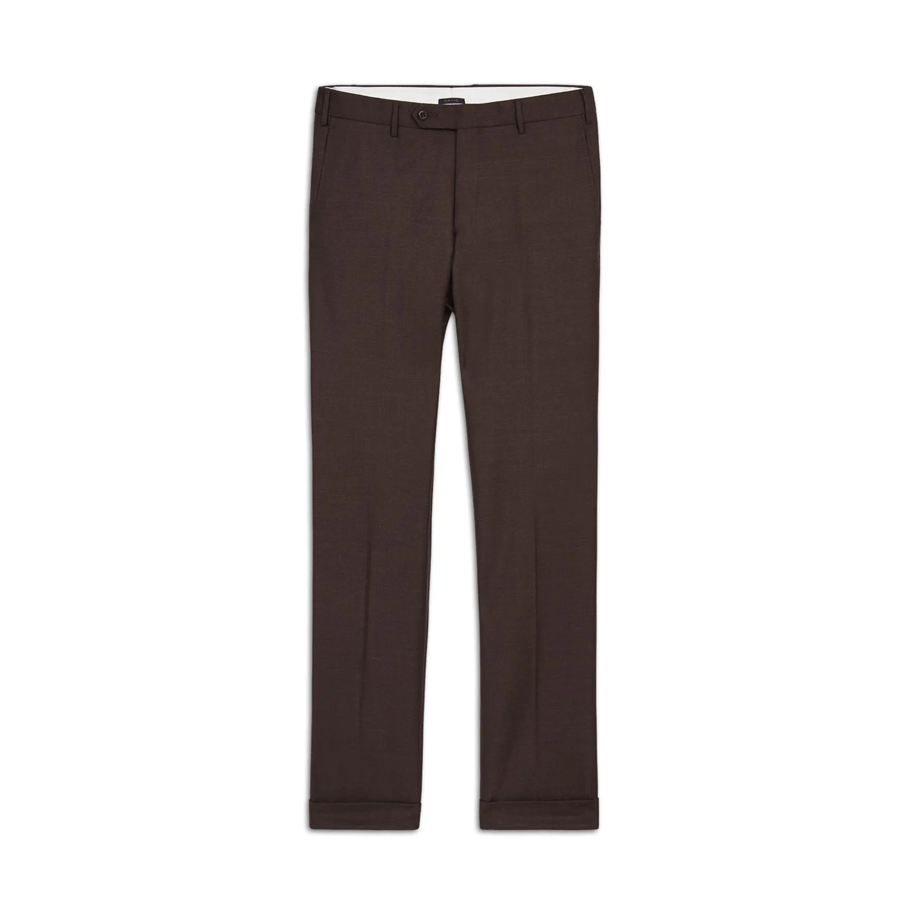 Parker Flat Front Sharkskin Wool Trouser in Brown, Size 42 (Modern Straight Fit) by Zanella