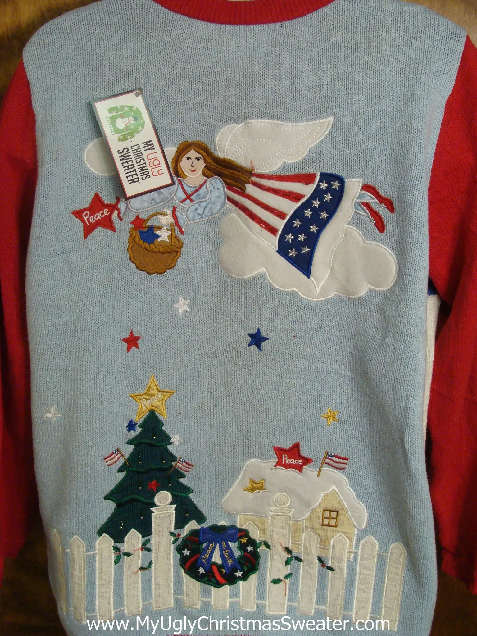 Patriotic Angel Tacky Xmas Party Sweater