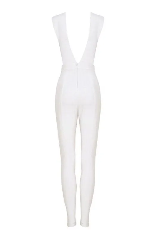 Pia Bandage Pants Jumpsuit - Pearl White