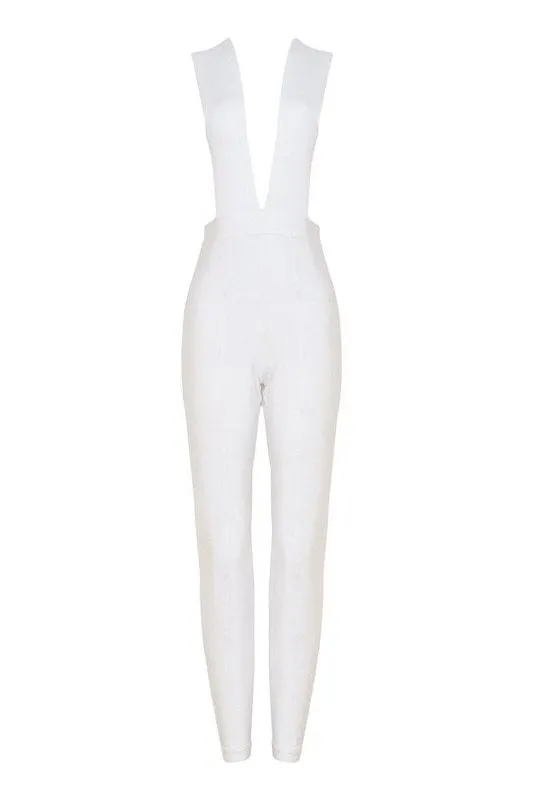 Pia Bandage Pants Jumpsuit - Pearl White