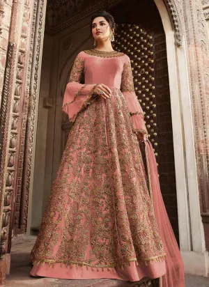 Pink Overall Embellished Lehenga/Pant Suit