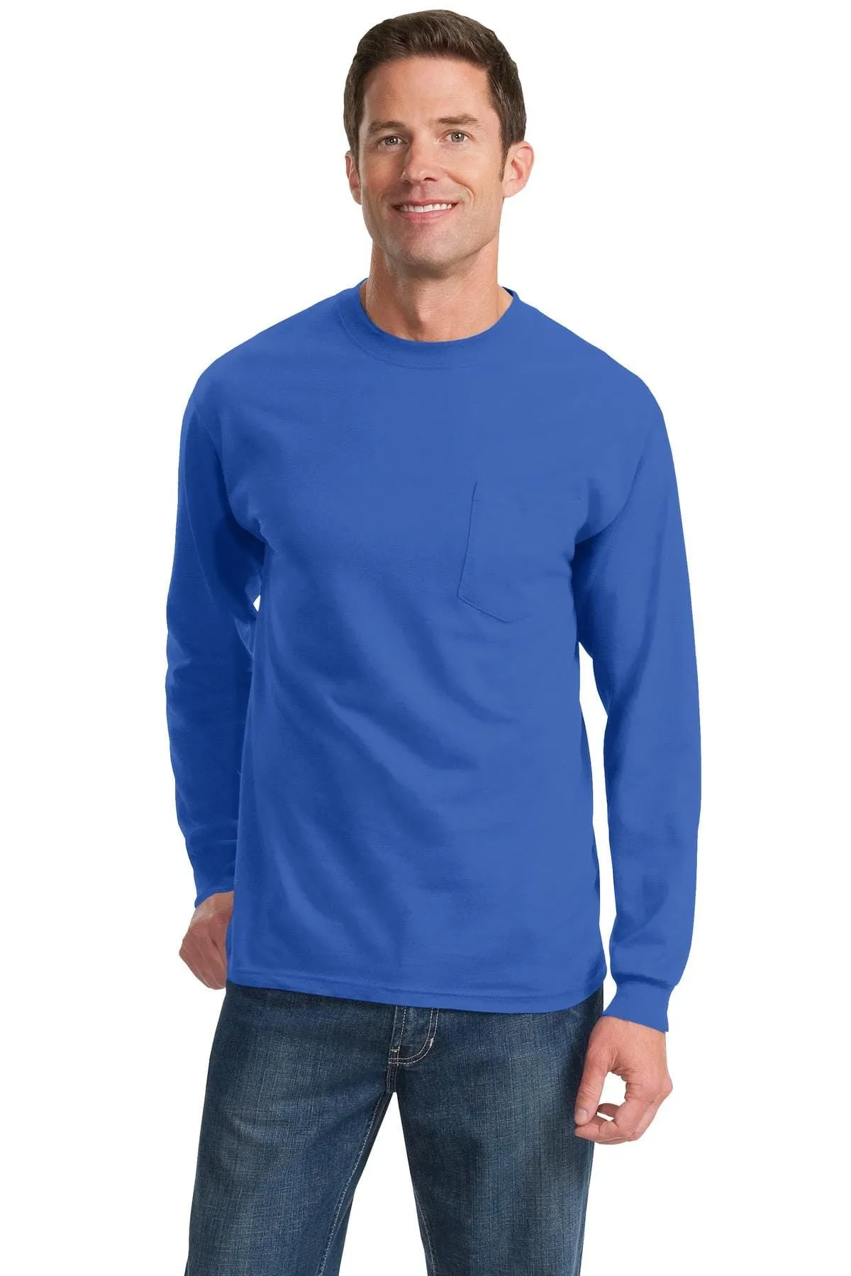 Port & Company Tall Long Sleeve Essential T-Shirt with Pocket