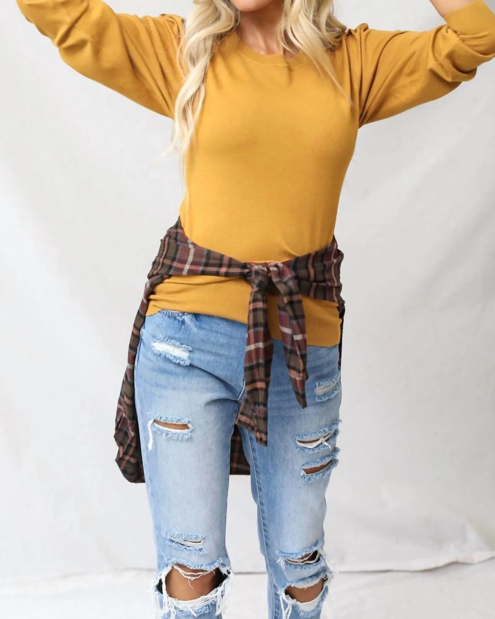 Puff Sleeve Sweater in Mustard | Mustard